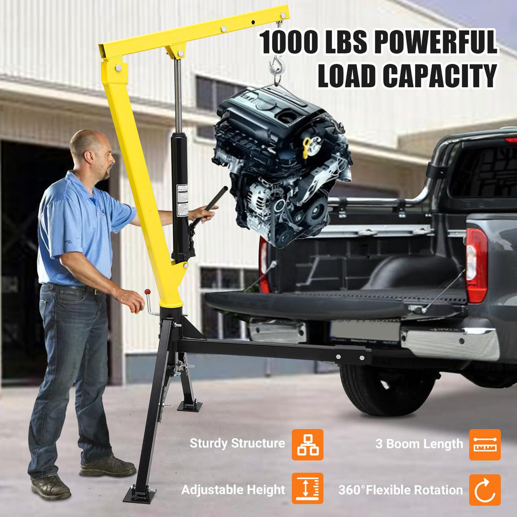 Hydraulic Swivel Hitch Mounted Truck Crane 1000 LBS Capacity M200640