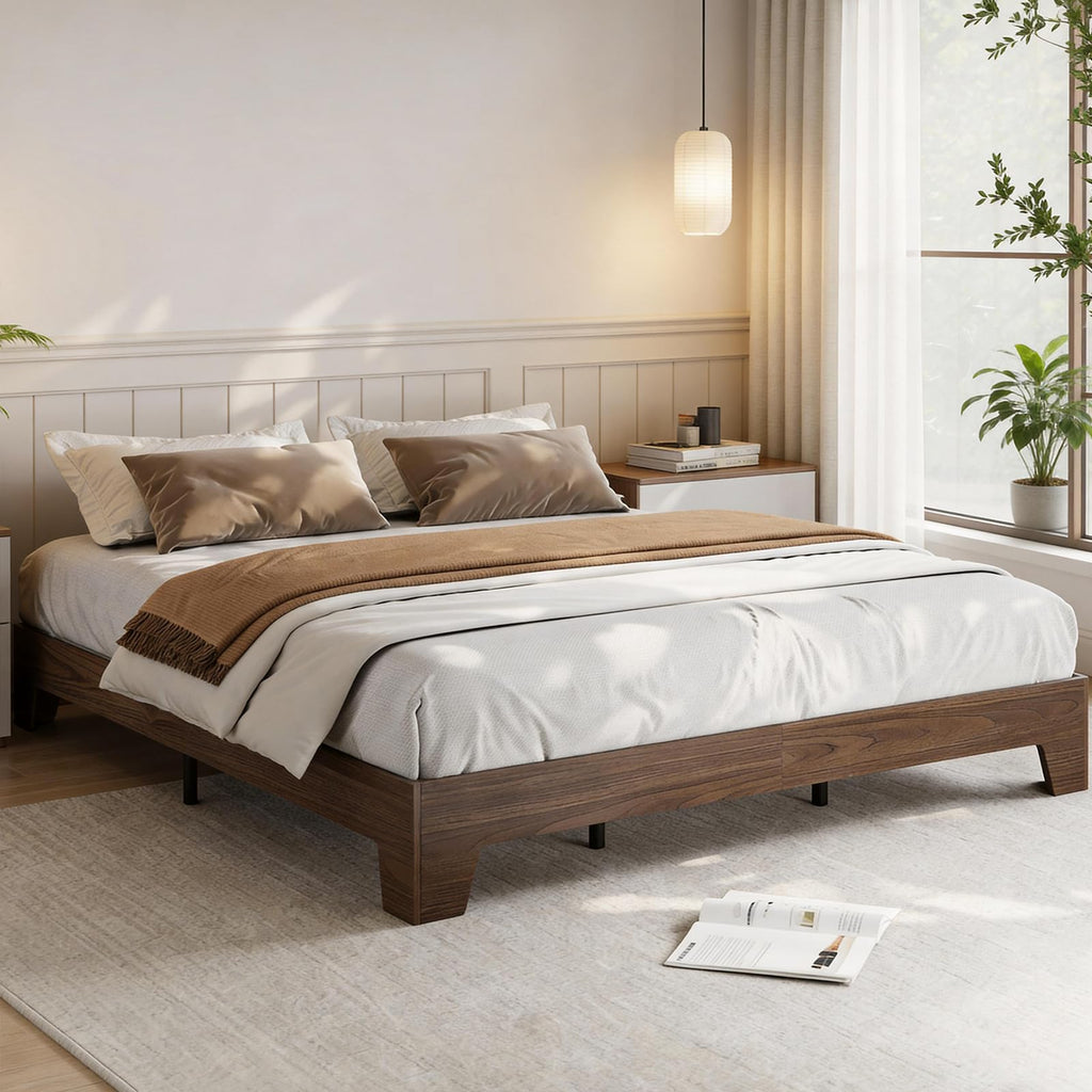 California King Size Wood Platform Bed Frame N66844