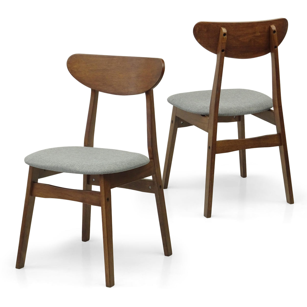Set of 3 Square Dining Table and 2 Side Chairs Solid Wood Padded Seat Medium Brown U510