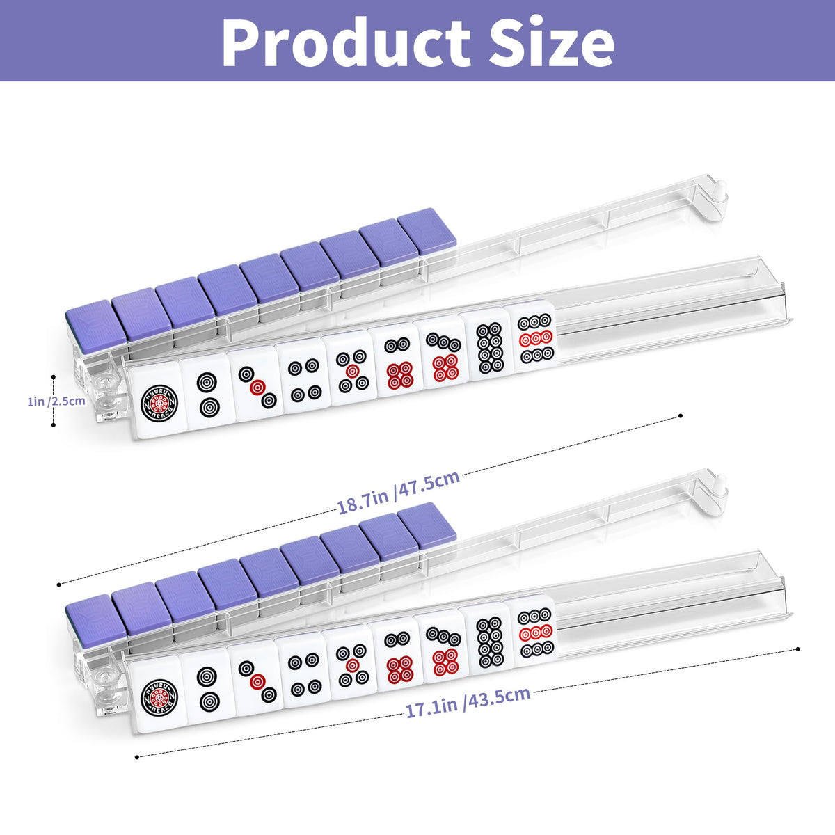 4-Piece Acrylic Mahjong Rack Set with Pushers H634891