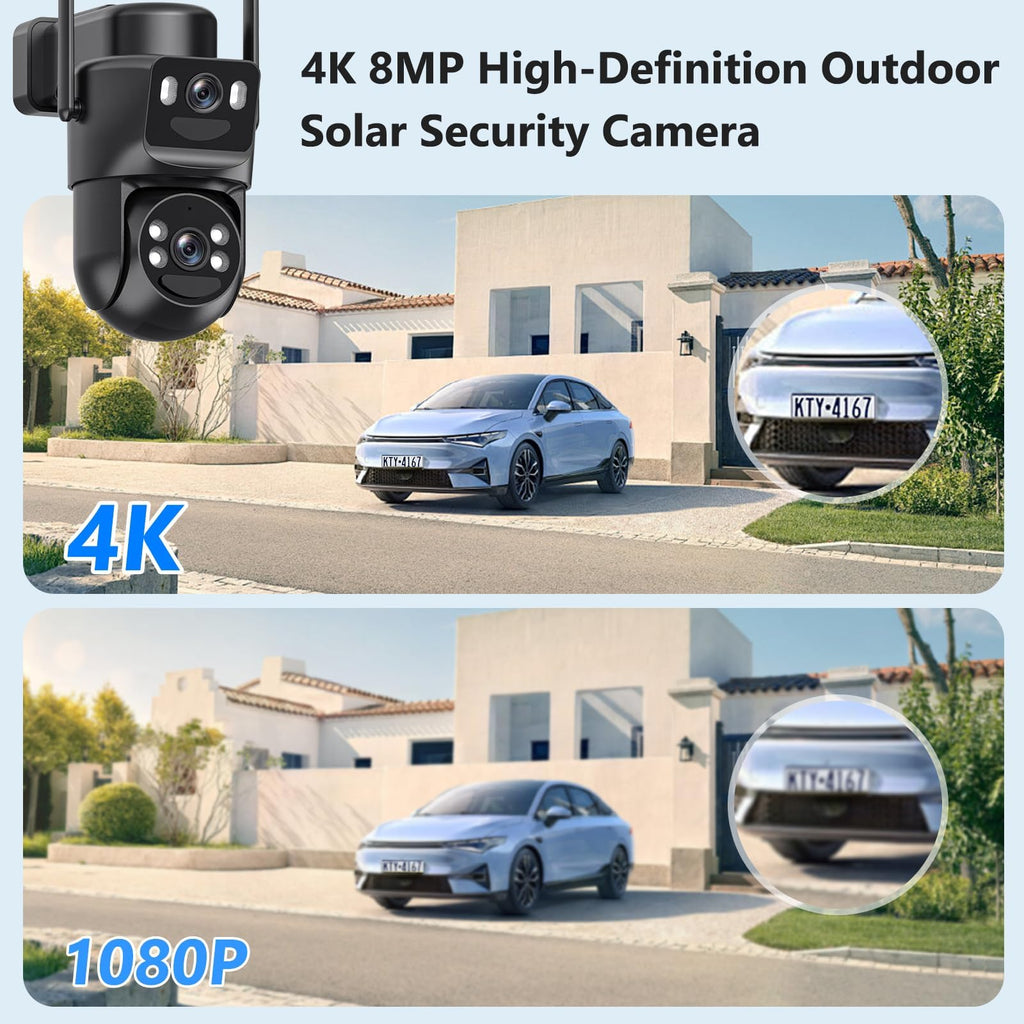 4K Solar Security Camera Wireless Outdoor Battery Powered 360°PTZ Z9790
