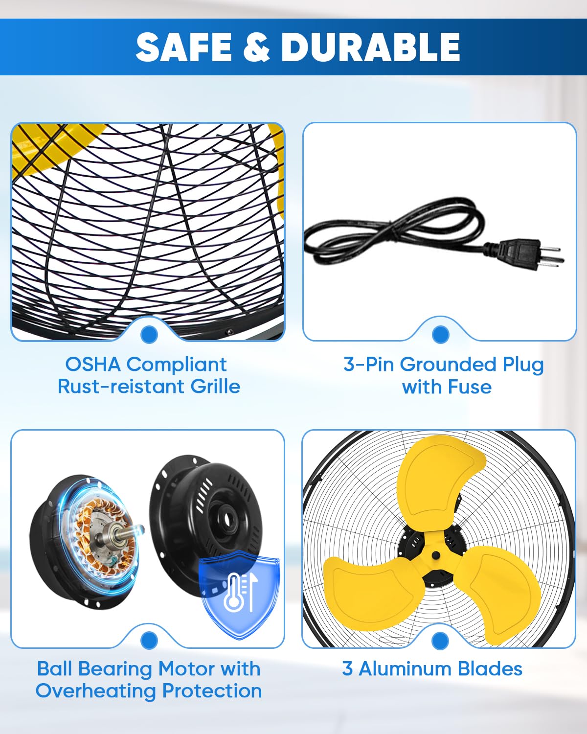 20 Inch 3-Speed High Velocity Metal Fan A9628