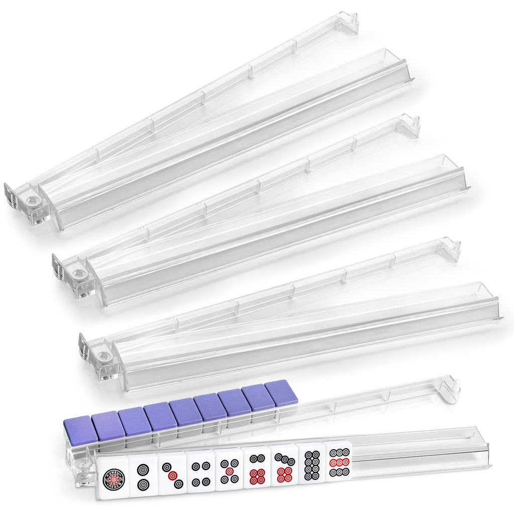 4-Piece Acrylic Mahjong Rack Set with Pushers H634891