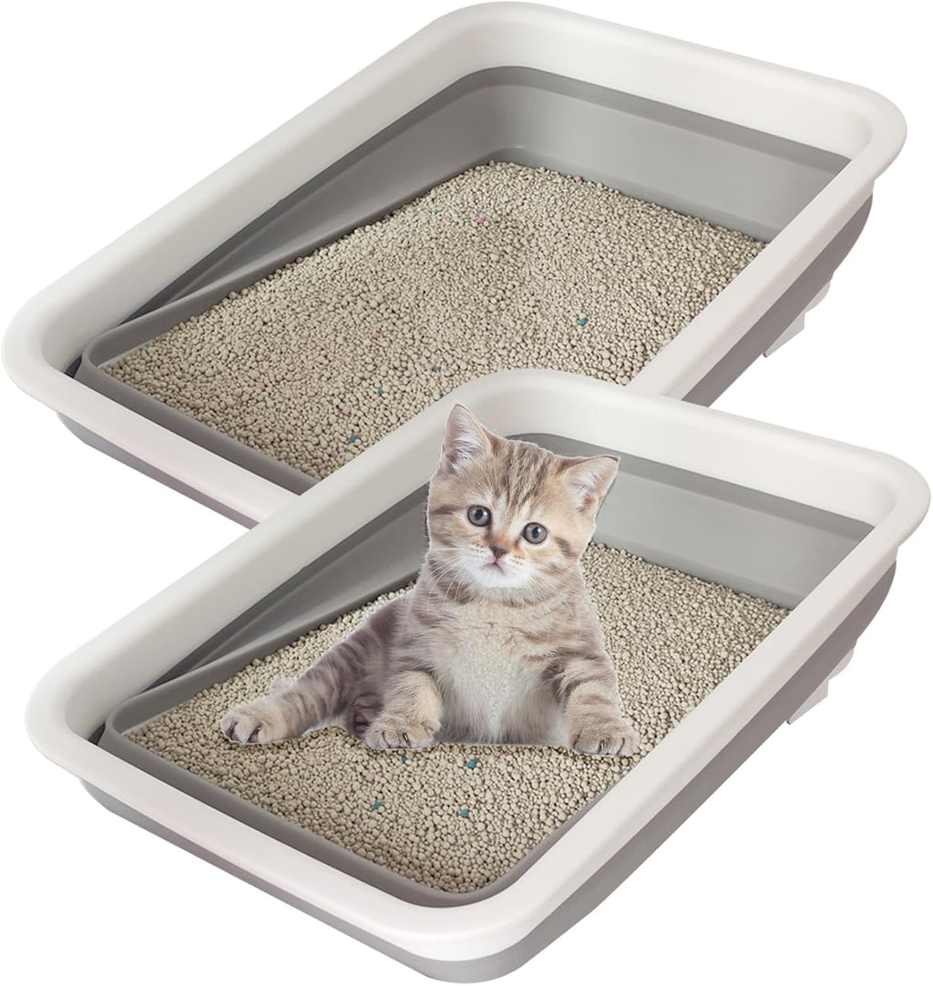 Collapsible Low Entry Small Cat Litter Box A379