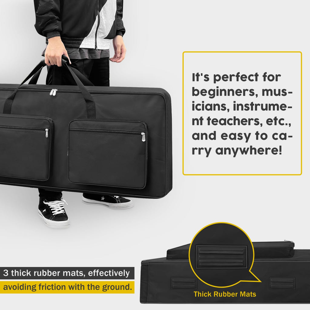 76 Key Piano Keyboard Case Bag with 4-Pocket (Black) X989240