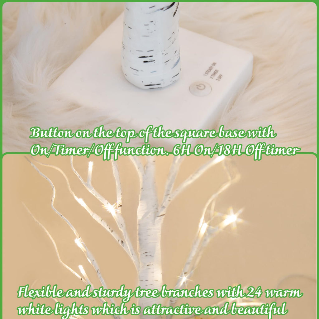 2FT Birch Tree with LED Lights U258091