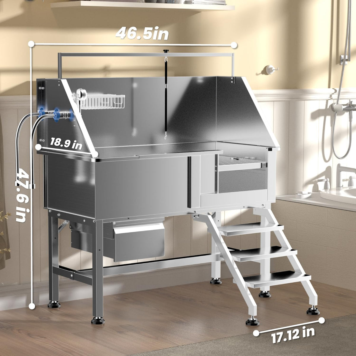 46" Stainless Steel Dog Wash Station E31951