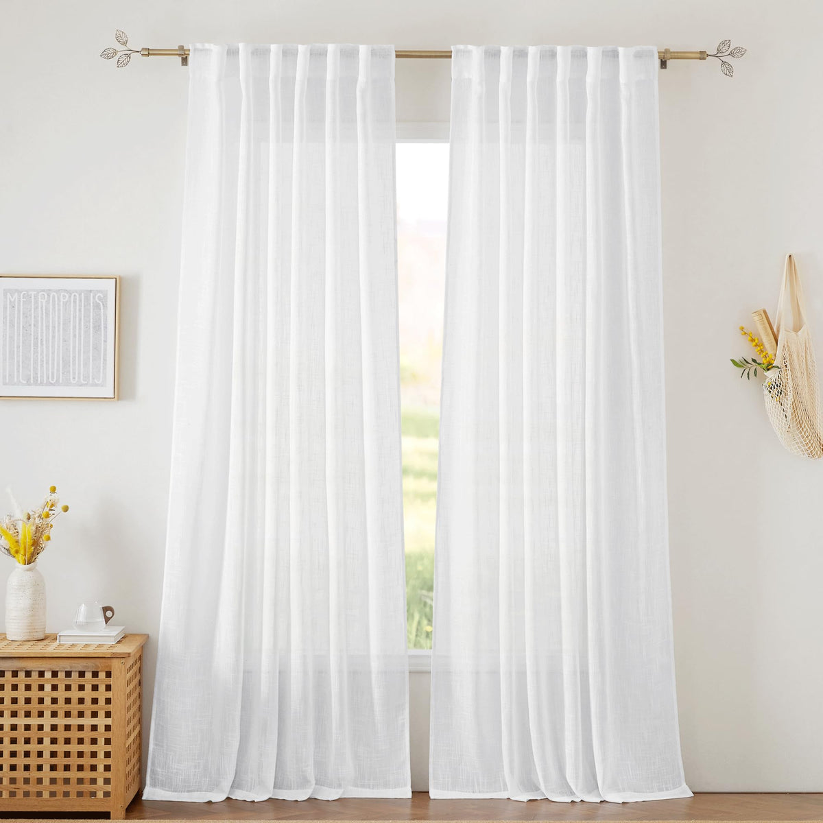 White Sheer Curtains W52 x L95 B820