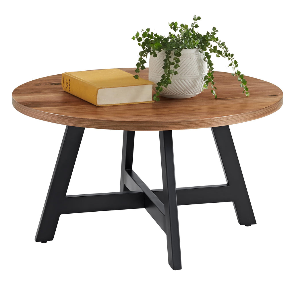 Round Wood Top Metal Base Coffee Table N41376