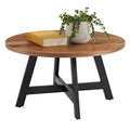Round Wood Top Metal Base Coffee Table N41376