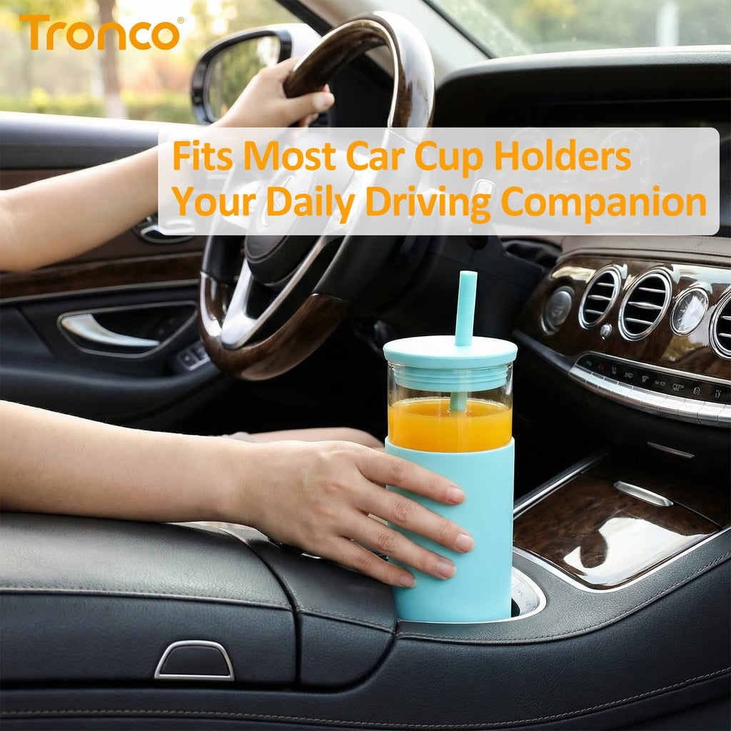 20 oz Glass Tumbler with Lids and Straws Z377