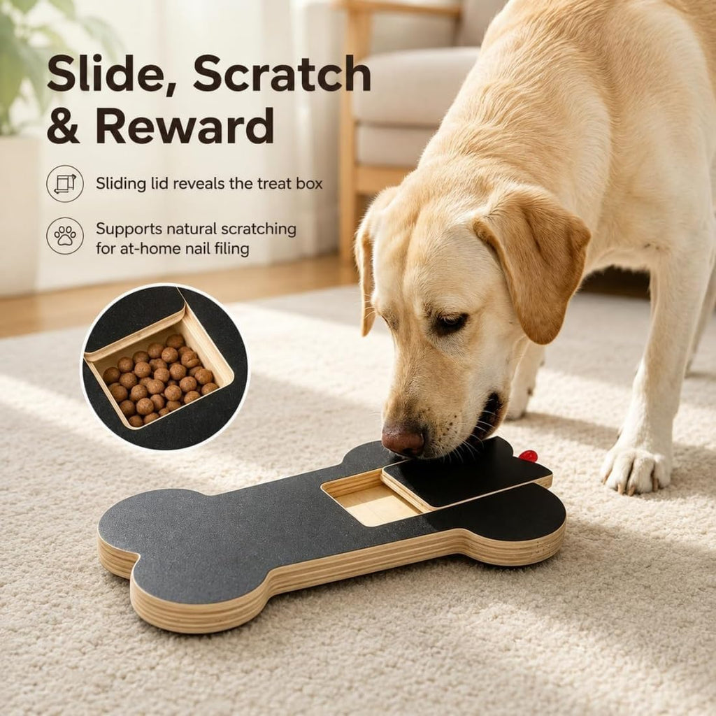 Wooden Dog Nail Scratch Board with Treat Dispenser G23863