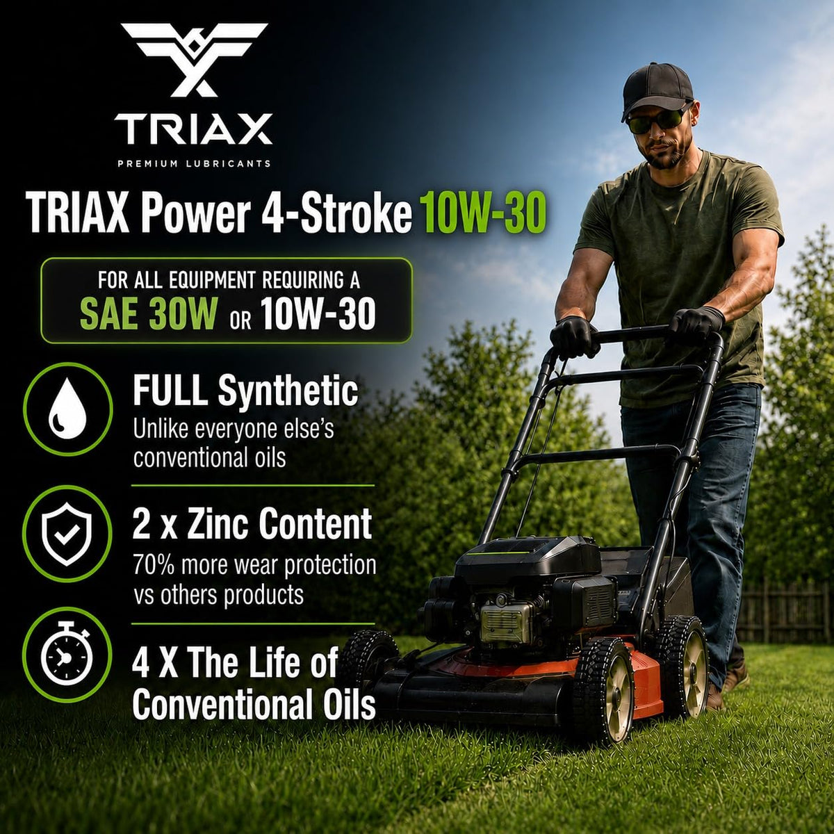4-Stroke 10W-30 Full Synthetic Small Engine Motor Oil 1 Gallon Q619