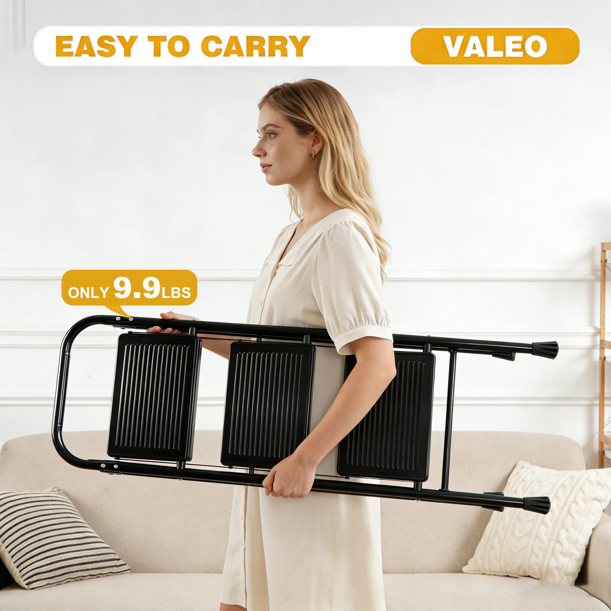 3 Step Folding Ladder with Anti-Slip Pedal W909497