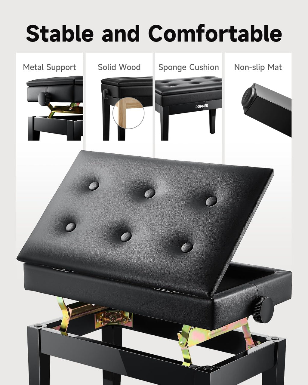 88-Key Weighted Action Digital Piano with Storage Bench K389