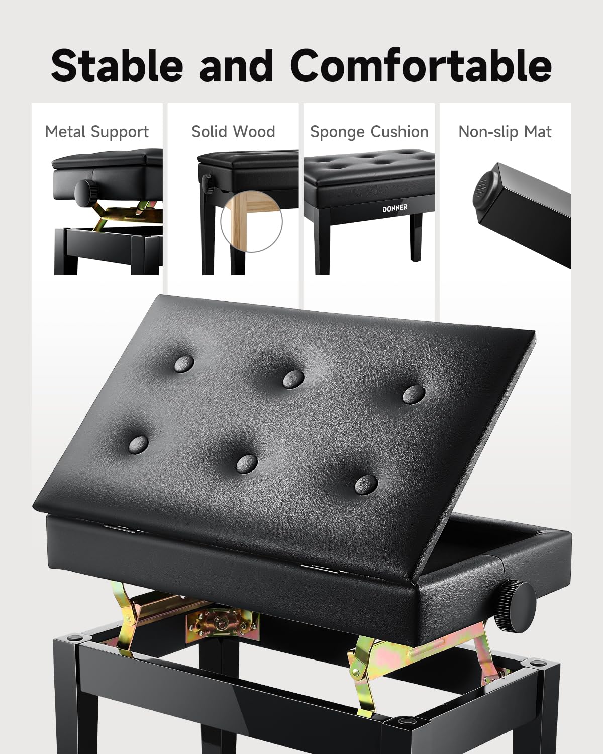 88-Key Weighted Action Digital Piano with Storage Bench K389