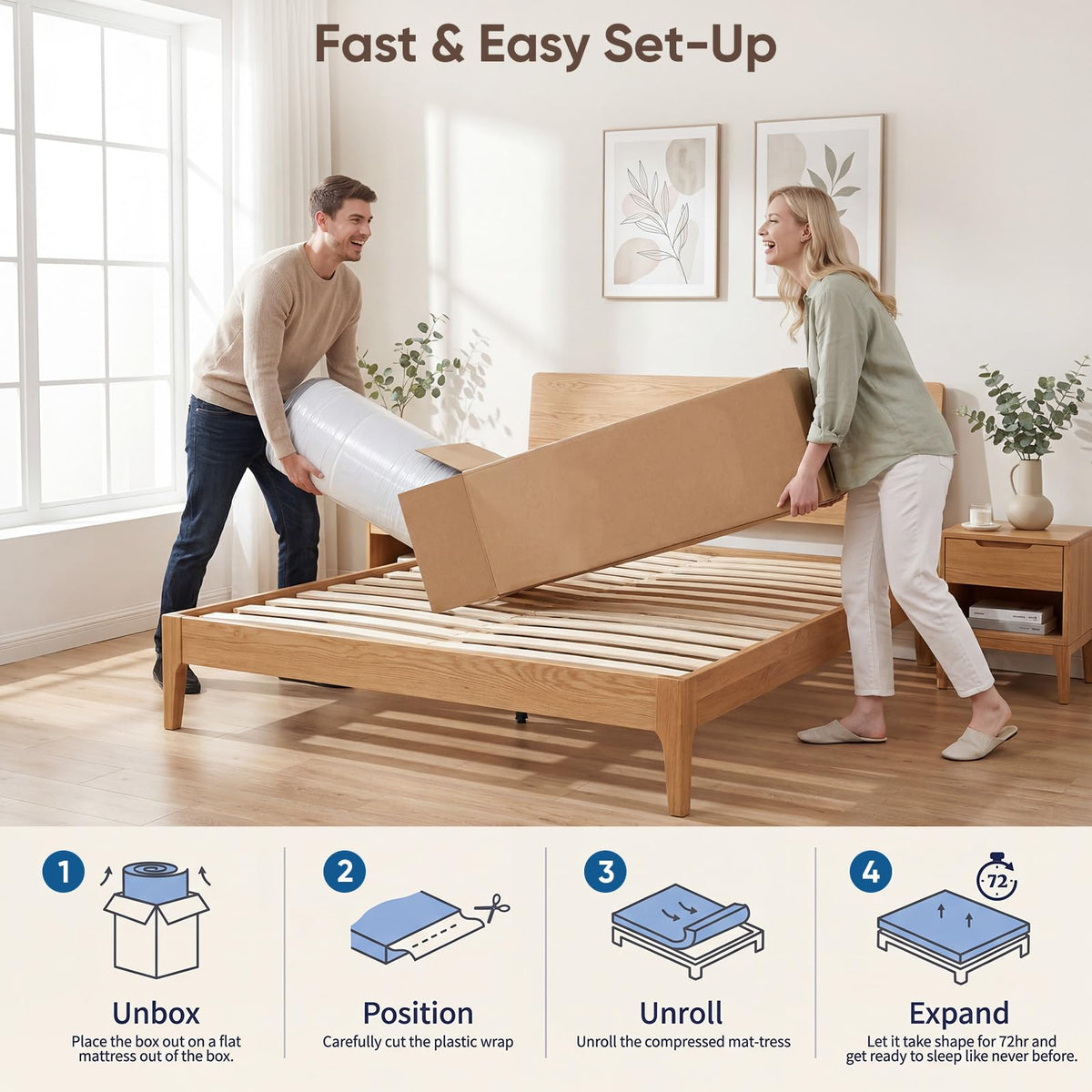 12 Inch Medium Firm Hybrid Memory Foam Mattress G28180