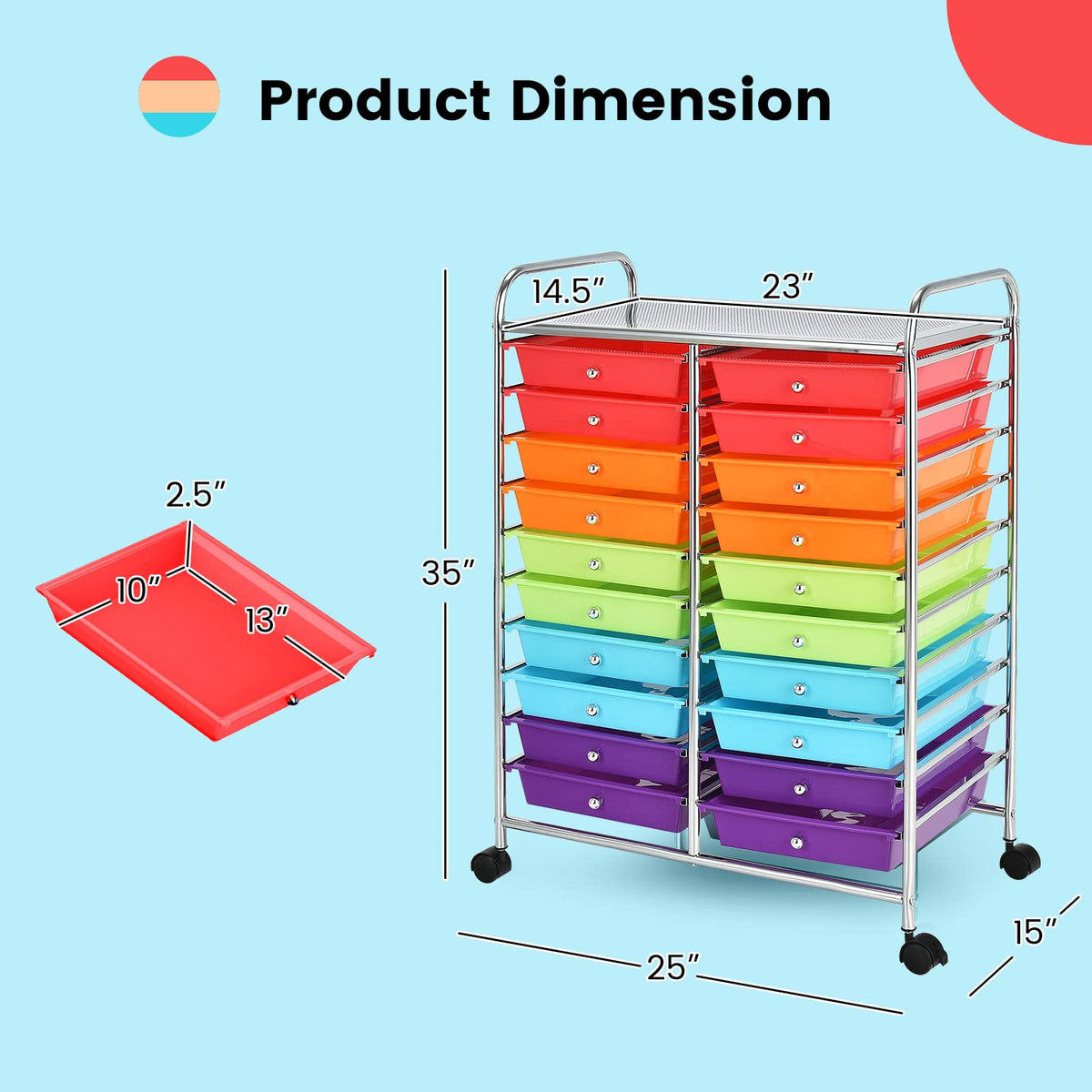 12 Drawer Rolling Storage Cart G126218