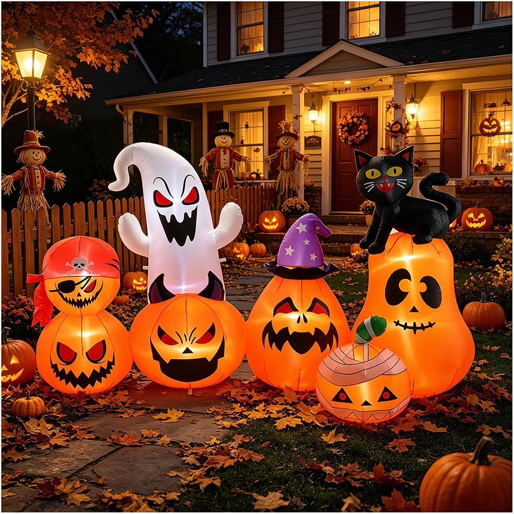 8 FT Inflatable Pumpkin Patch Yard Décor B942497