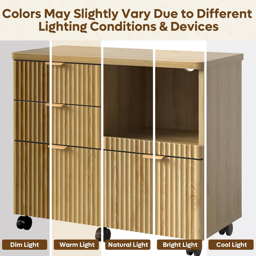 3 Drawer Wood File Cabinet Z193