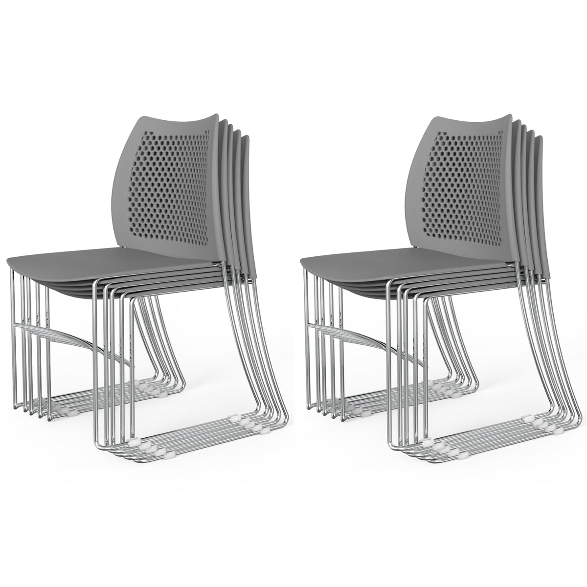 Grey Plastic Stacking Chairs F207