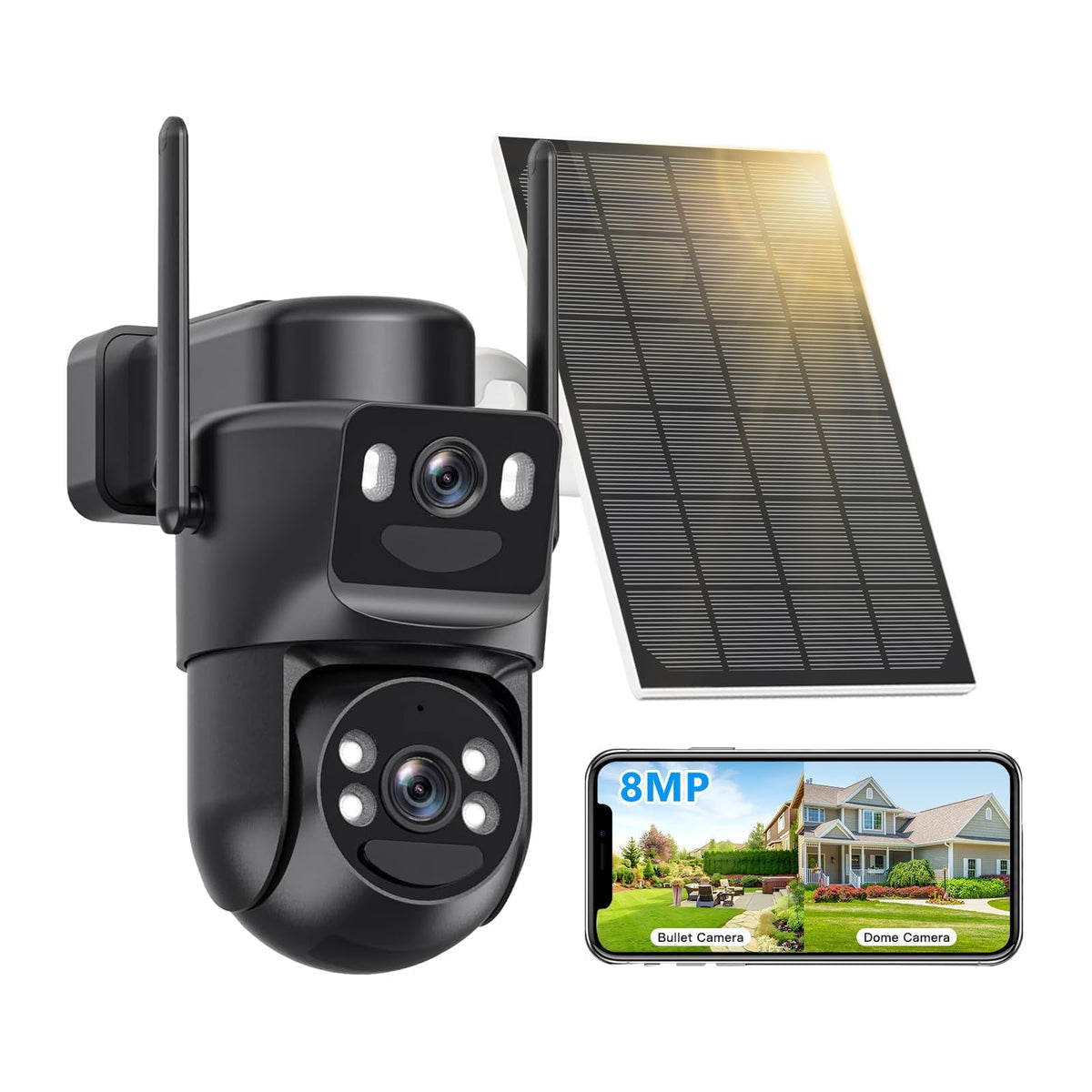 4K Solar Security Camera Wireless Outdoor Battery Powered 360°PTZ Z9790