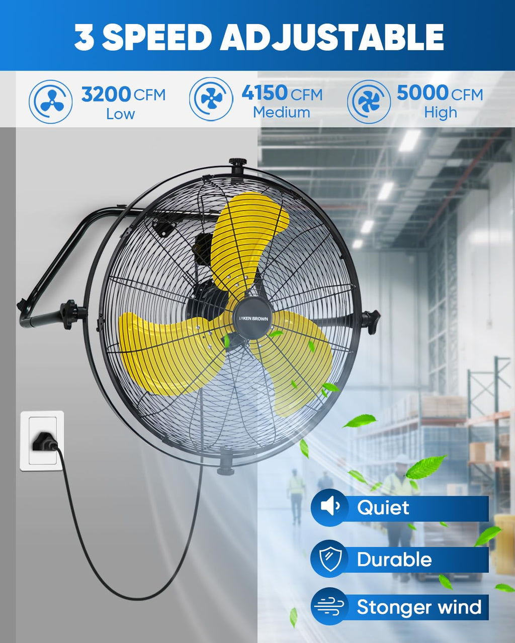 20 Inch 3-Speed High Velocity Metal Fan A9628