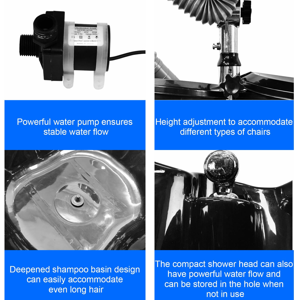 Portable Shampoo Bowl with Electric Pump X2025
