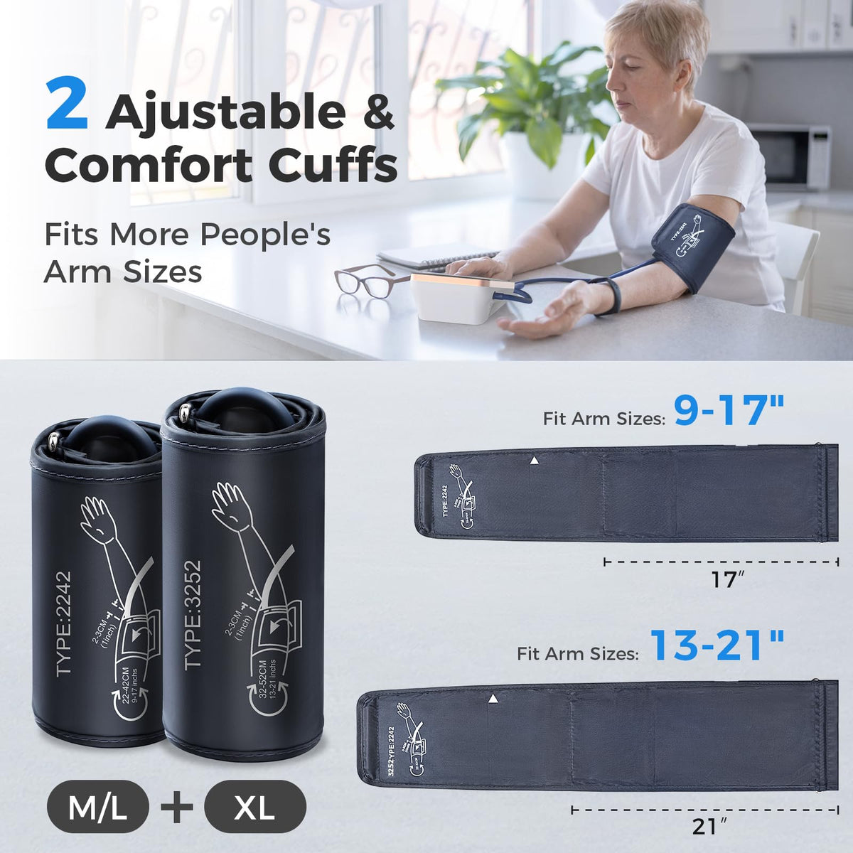 Automatic Blood Pressure Monitor & 2 Cuffs C376308