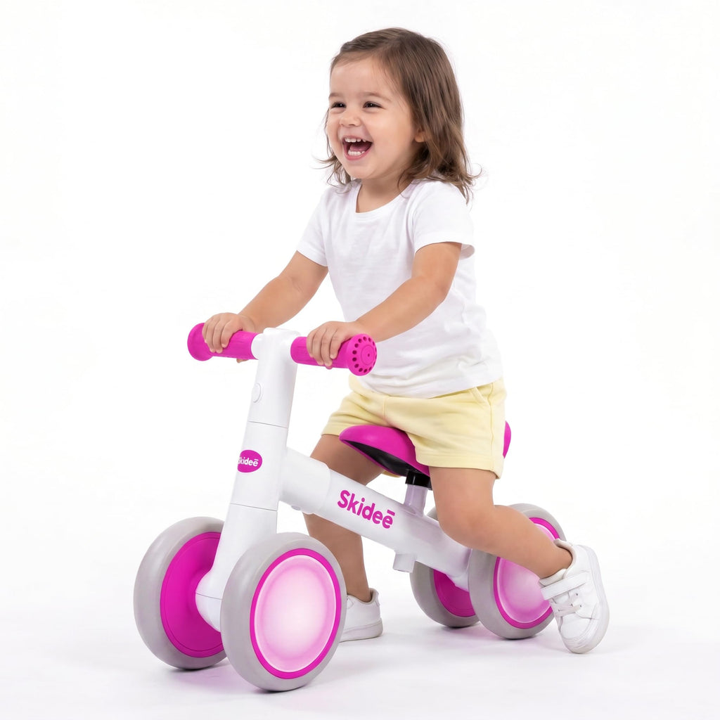4-Wheel Toddler Balance Bike with LED Wheels A49783