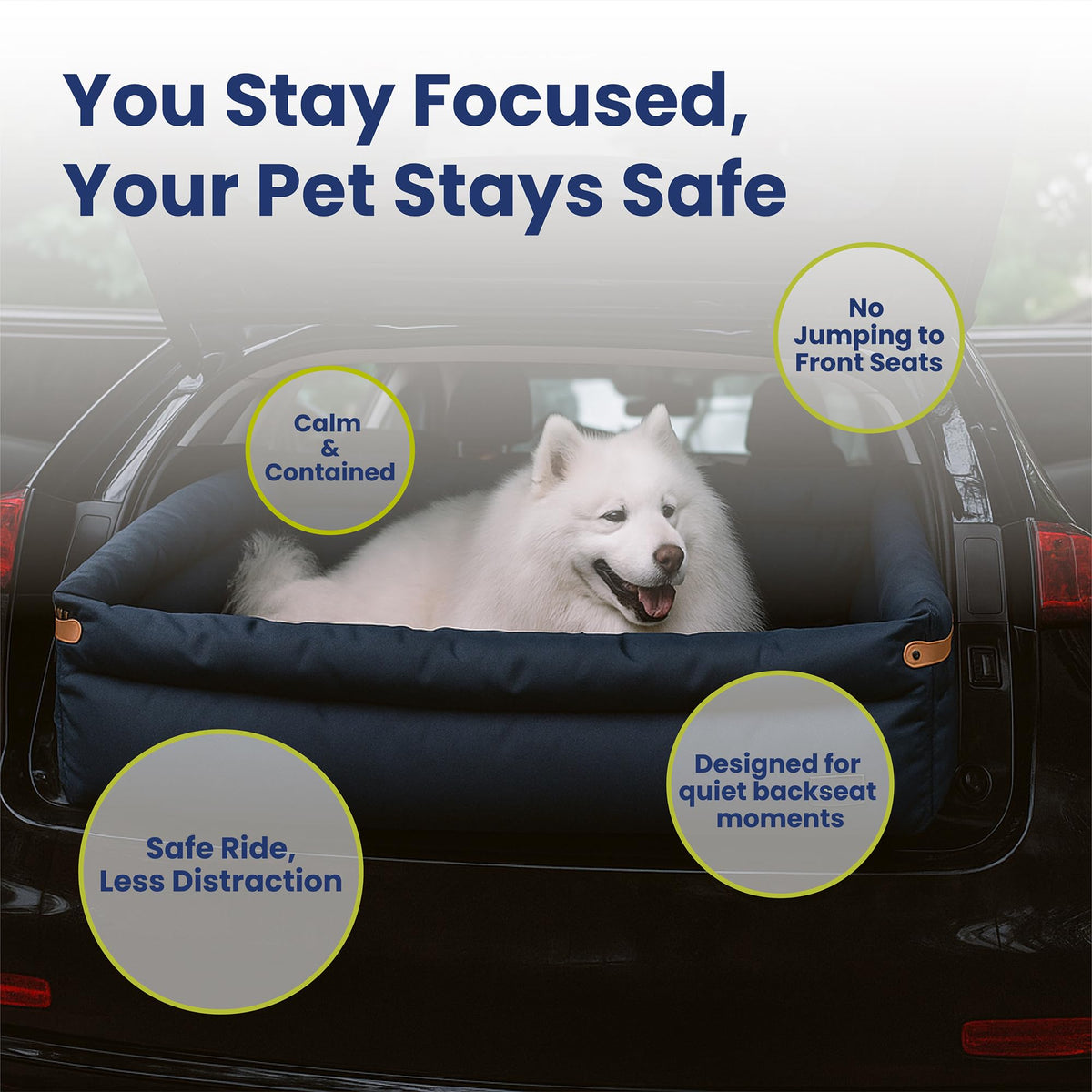 2-in-1 Pet Car Seat & Convertible Travel Dog Bed, XL, Black U44335