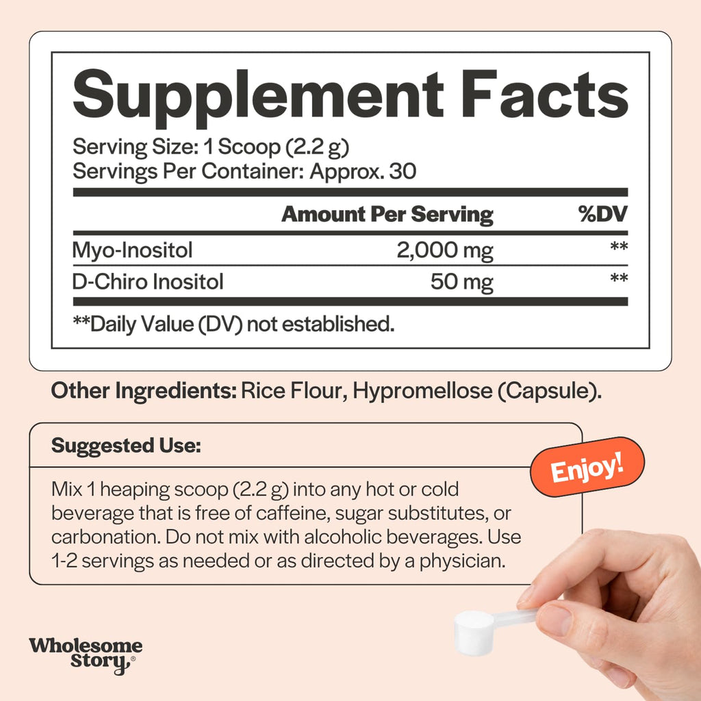 Myo-Inositol & D-Chiro Inositol Supplement Powder 40:1 Ratio 30 Servings I8765
