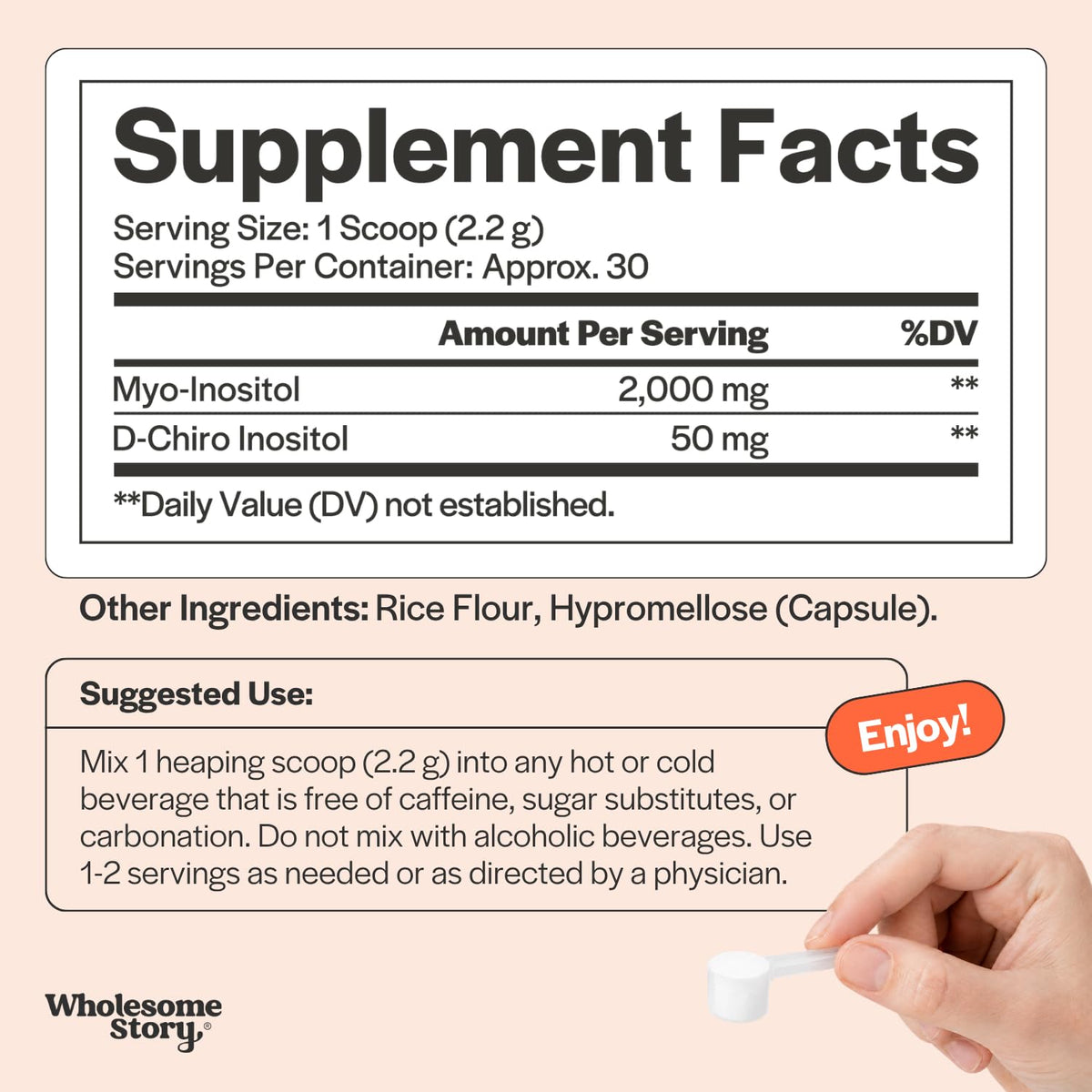 Myo-Inositol & D-Chiro Inositol Supplement Powder 40:1 Ratio 30 Servings I8765