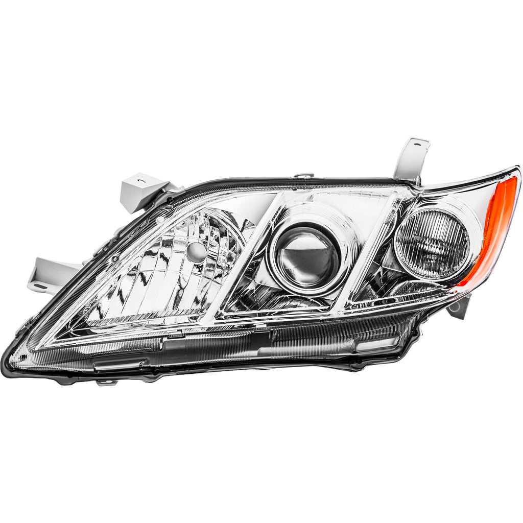 Headlights Assembly Pair Chrome Housing Amber Reflector N683