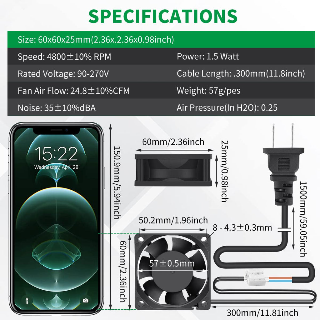 60mm x 25mm Mini Muffin Fan Cooling Axial AC P206