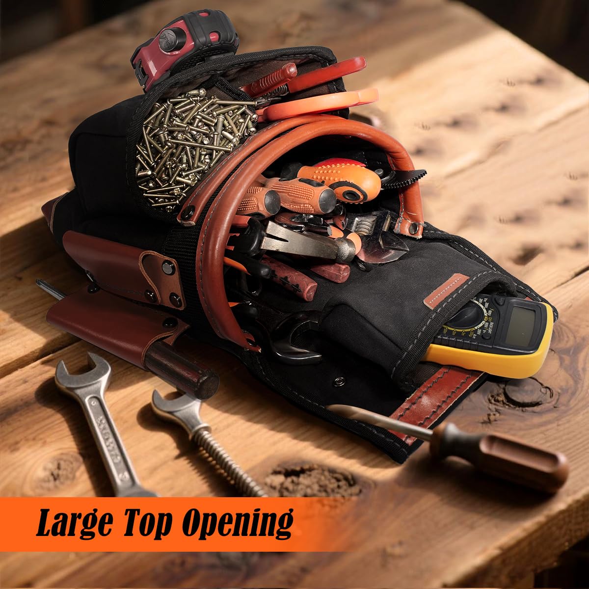 Top-Grain Leather Tool Belt With Suspenders G2267