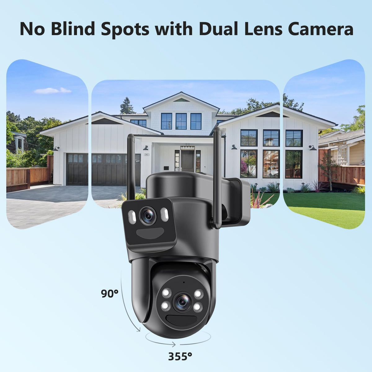 4K Solar Security Camera Wireless Outdoor Battery Powered 360°PTZ Z9790