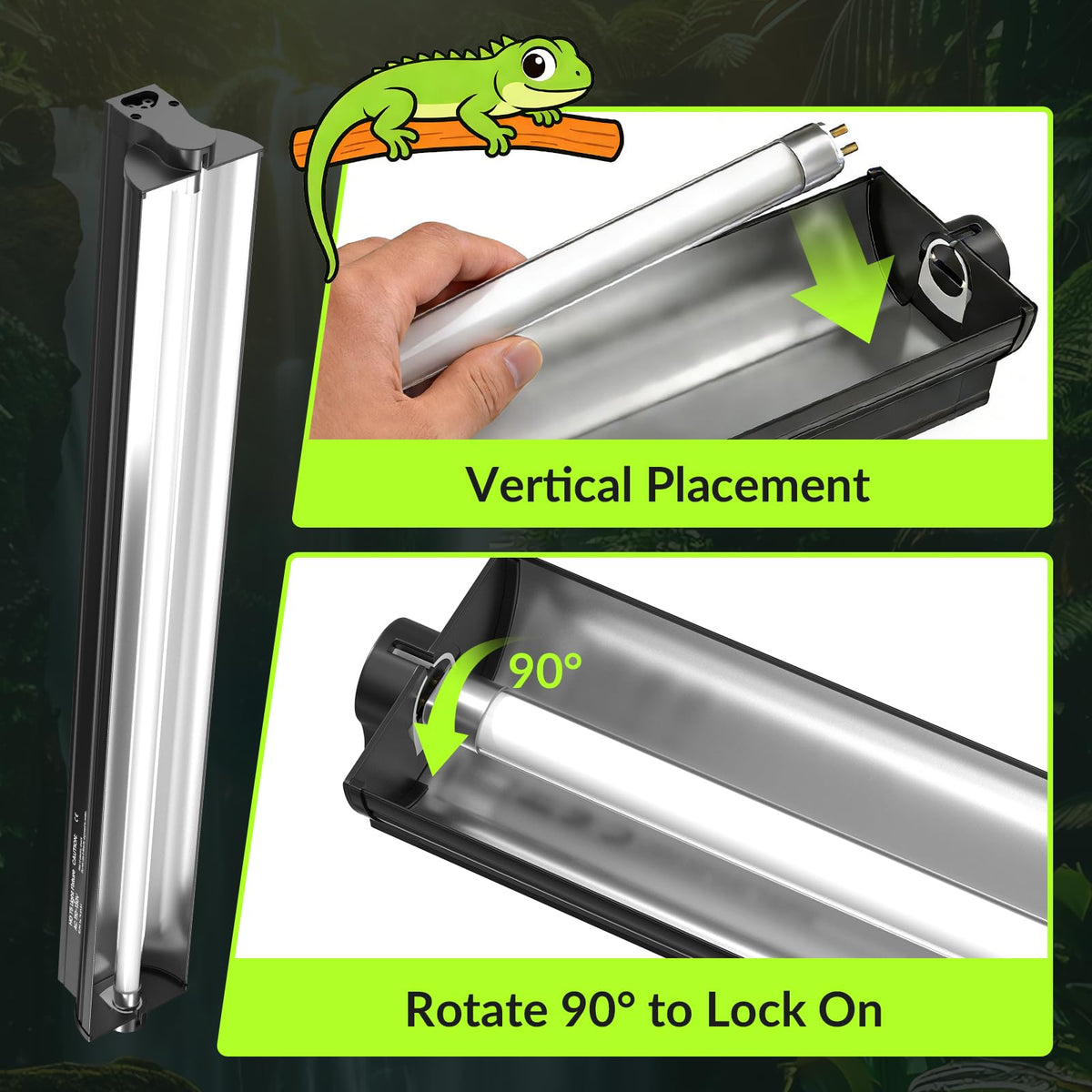 24W T5 5.0 UVB Reptile Light Fixture Combo Kit P421910