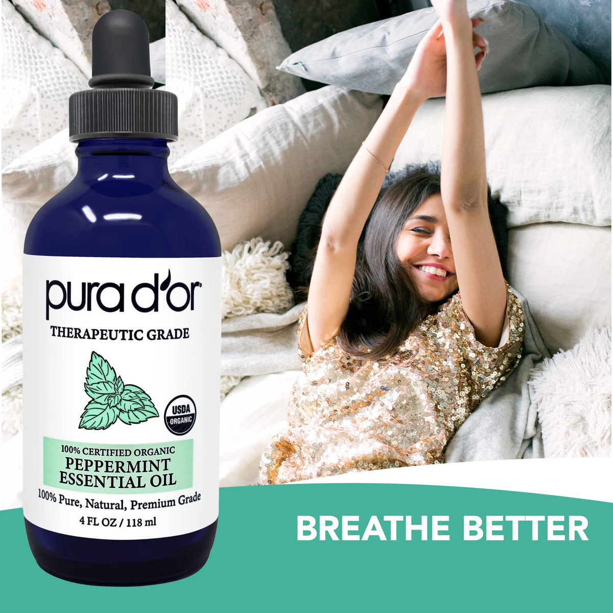 Organic Lavender & Peppermint Essential Oils 4oz W418791