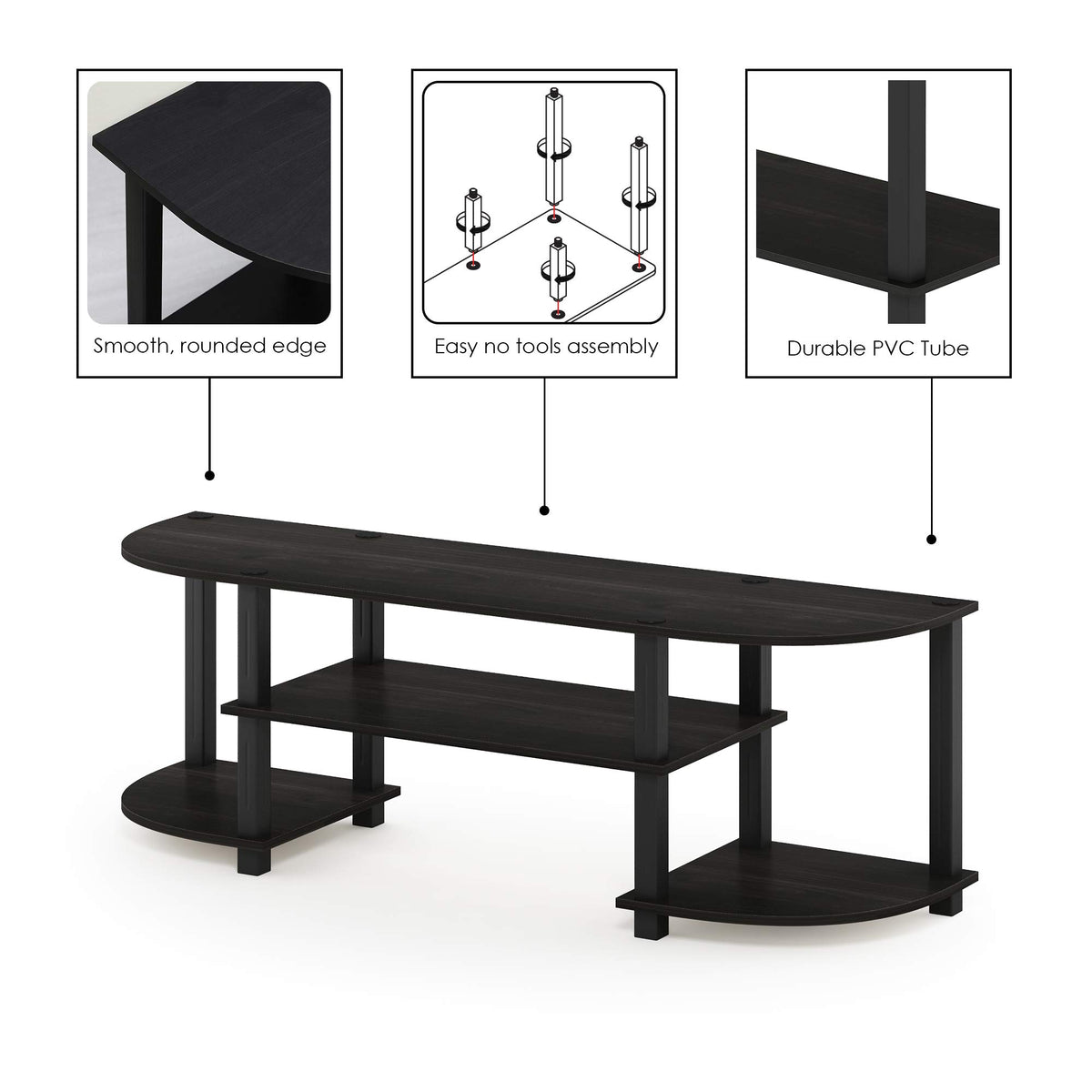 Espresso/Black TV Entertainment Center K797
