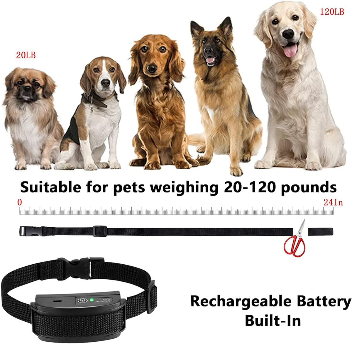 In-Ground Electric Dog Fence System with 2 Collars F10317
