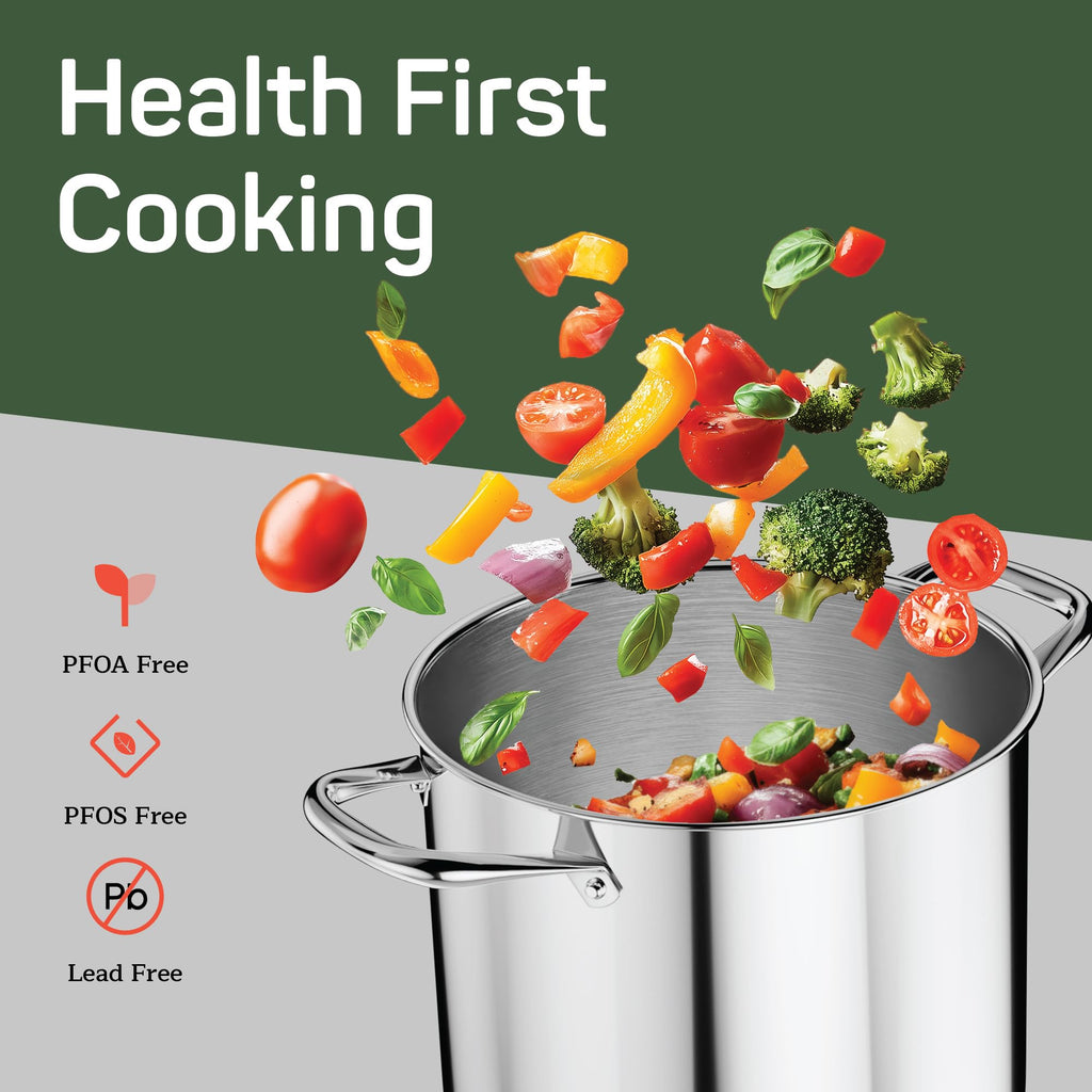 16 Quart Stainless Steel Stockpot with Tempered Glass Lid W87522