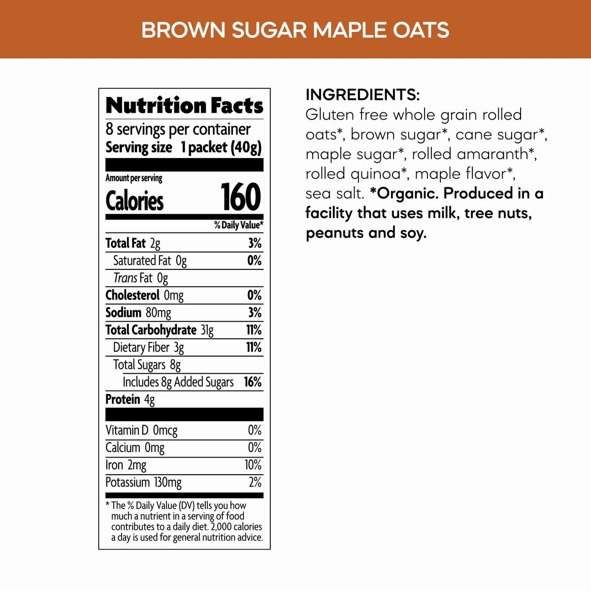 Organic Brown Sugar Maple Oatmeal, 11.3 oz (Pack of 6) M859376