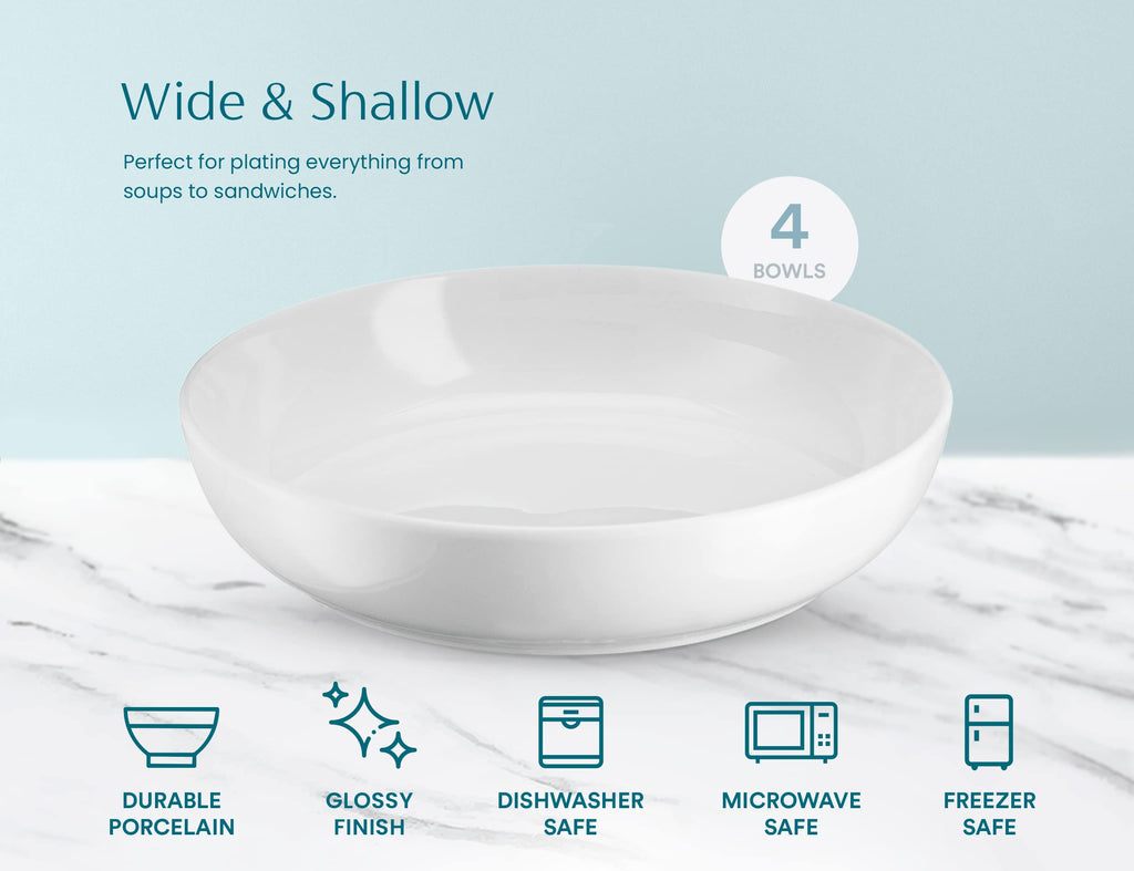 White 40 oz Pasta Bowls Set of 4 K6894