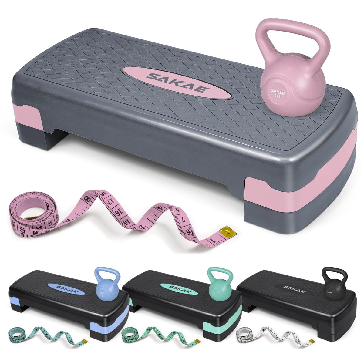 Adjustable Non-Slip Step Aerobics Platform Set Z739614