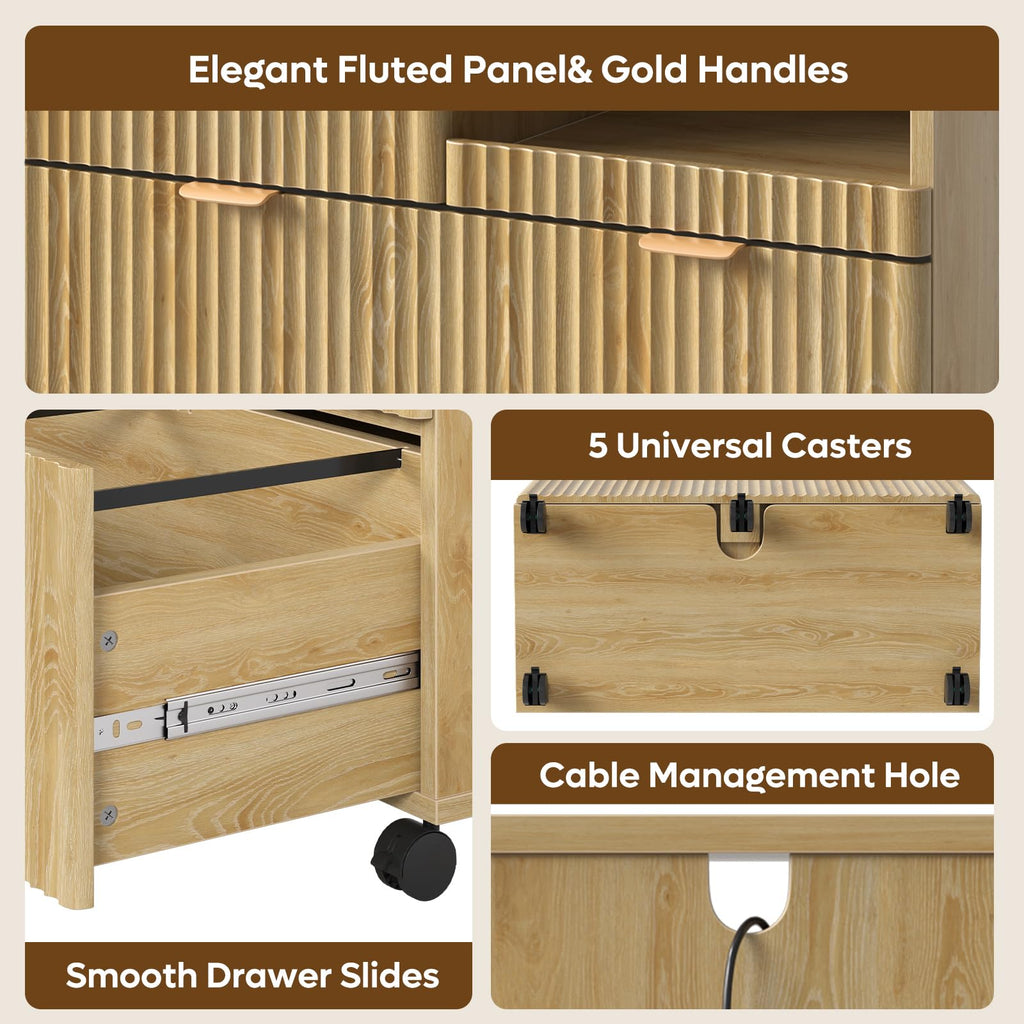 3 Drawer Wood File Cabinet Z193