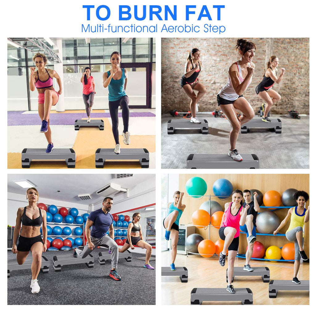 35" Height-Adjustable Non-Slip Aerobic Step Platform B369