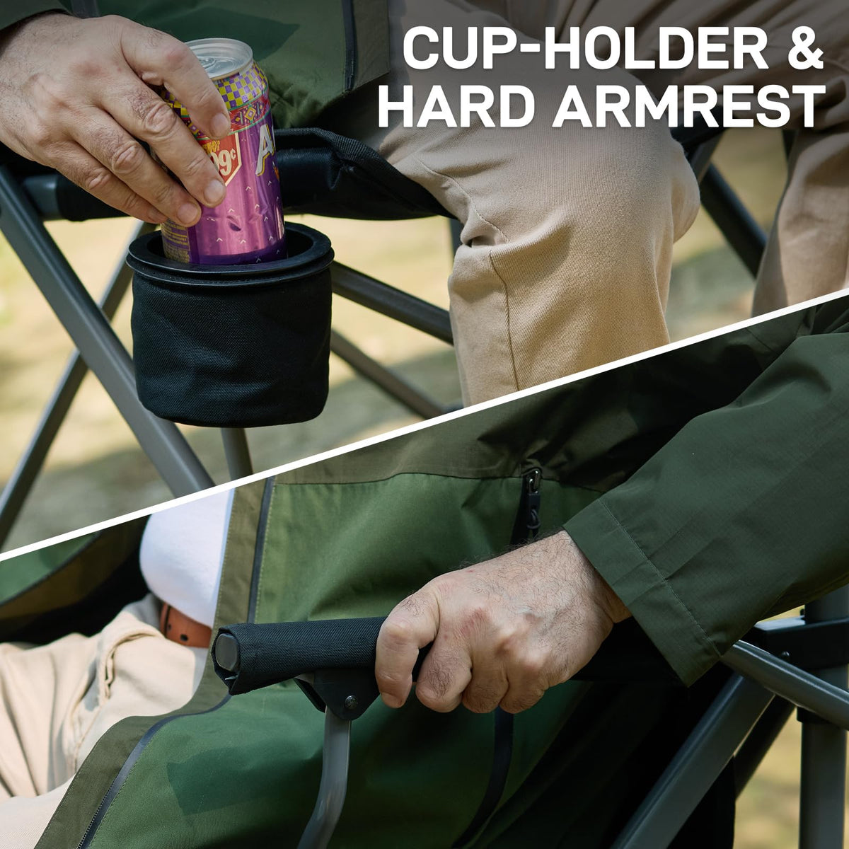 Foldable Camping Chair with Carry Bag Black A50998