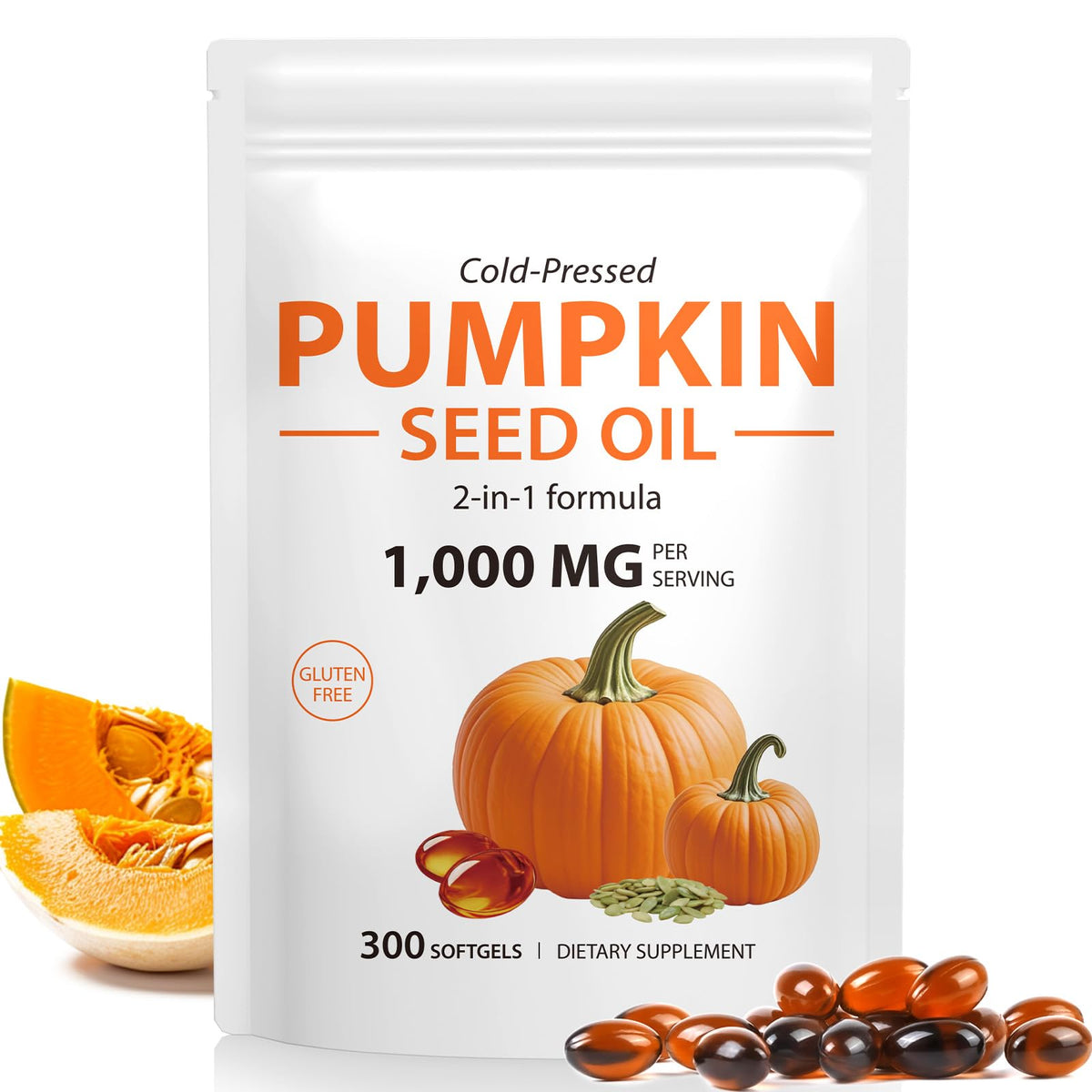 Pumpkin Seed Oil Capsules 1000mg 300 Softgels C10526