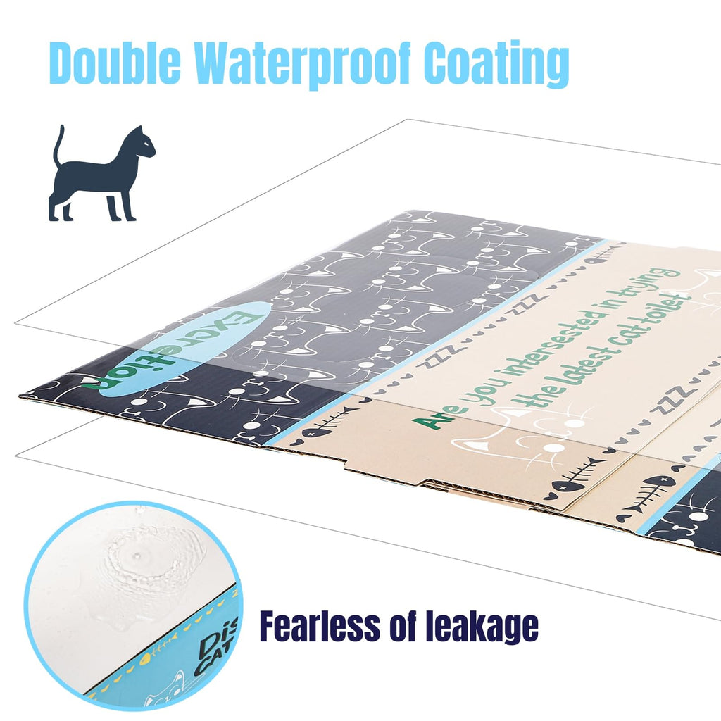 8 Pcs Disposable Cat Litter Box with Scoops U98323